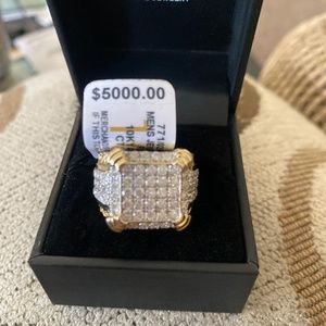 Mens 10 karat gold 2 1/4 carat diamond ring
